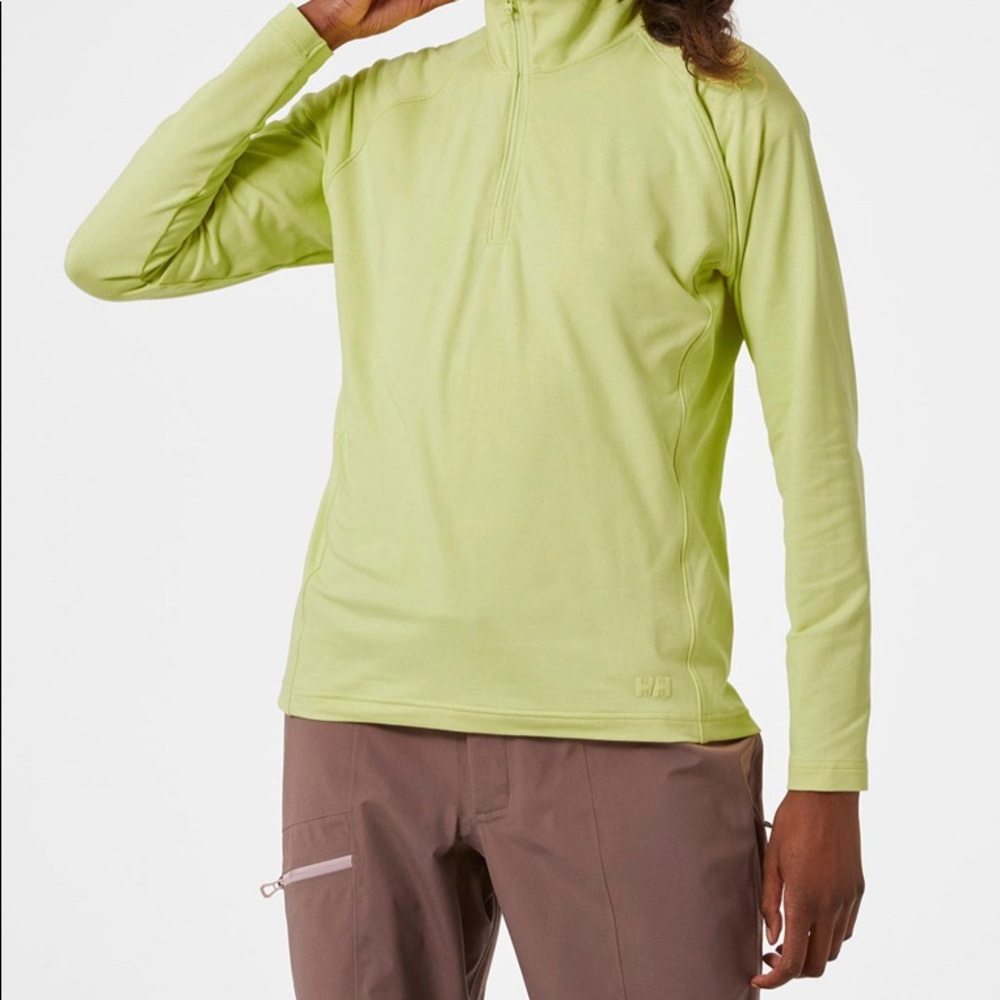 Helly Hansen Lime Green Long Sleeve Quarter-Zip Top